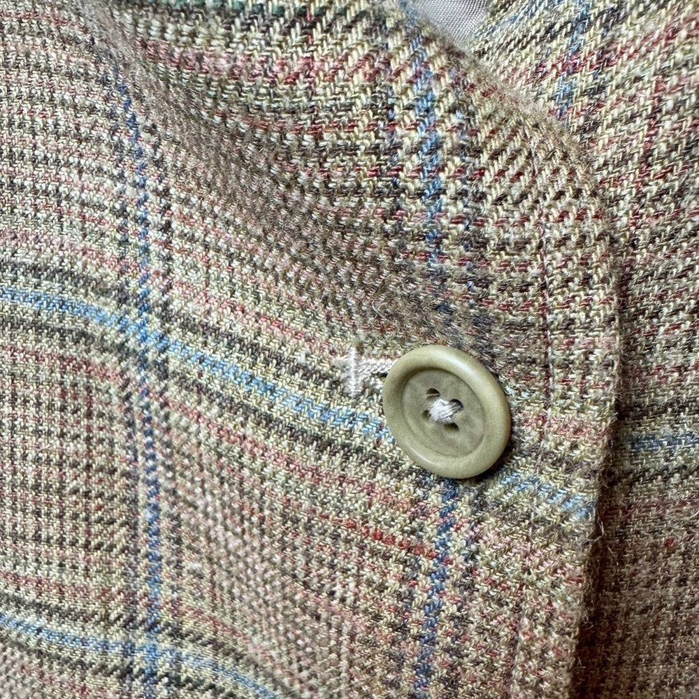 Faconnable Linen Long Checkered Jacket - image 4